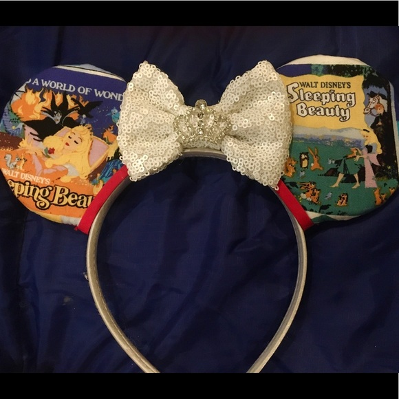 Sleeping Beauty Aurora Minnie Mouse  Ears.Bespoke Boutique Handmade. New. - Picture 1 of 3